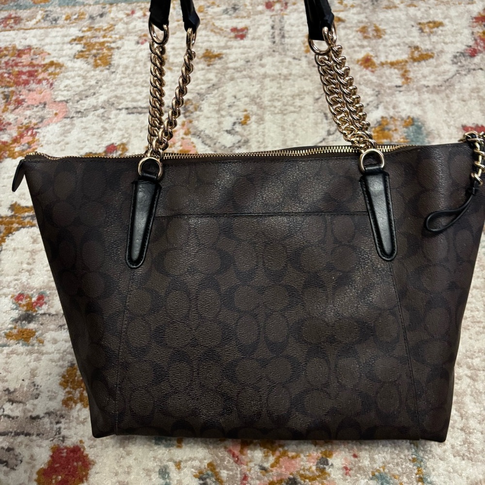 Coach Ava Chain Tote in color Signature Canvas - Picture 2 of 10